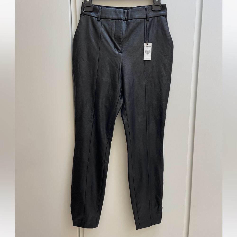 NWT Express High Rise Faux Leather Split Hem Pants